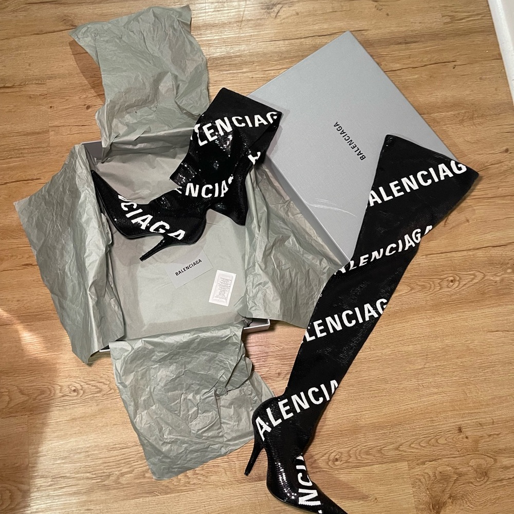 Balenciaga Black Over-the-Knee Boots